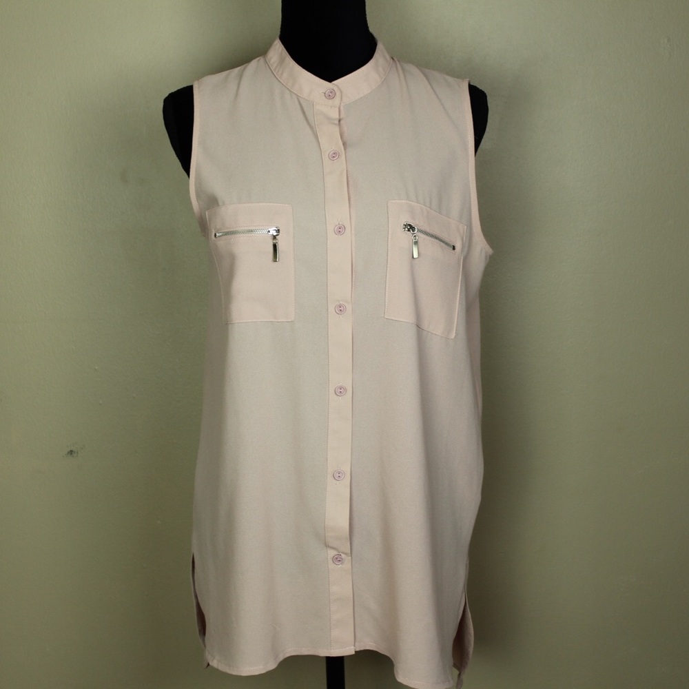 Love Richie sleeveless button down Blush Blouse